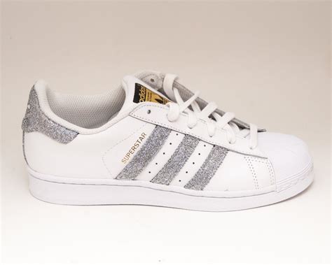 Adidas Superstar glitter white silver